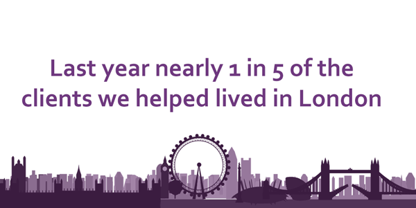 last year 1 in 5 clients we dealt we lived in london