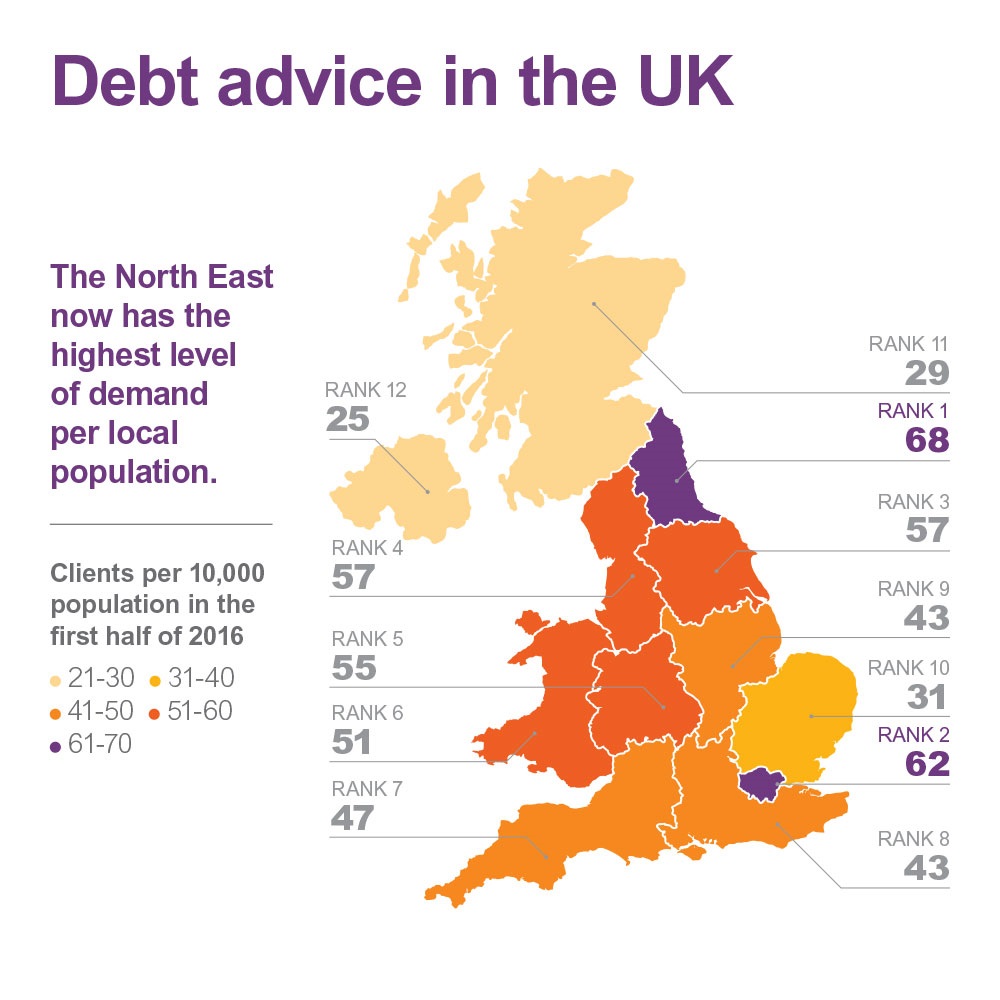 debt advice demand in the UK